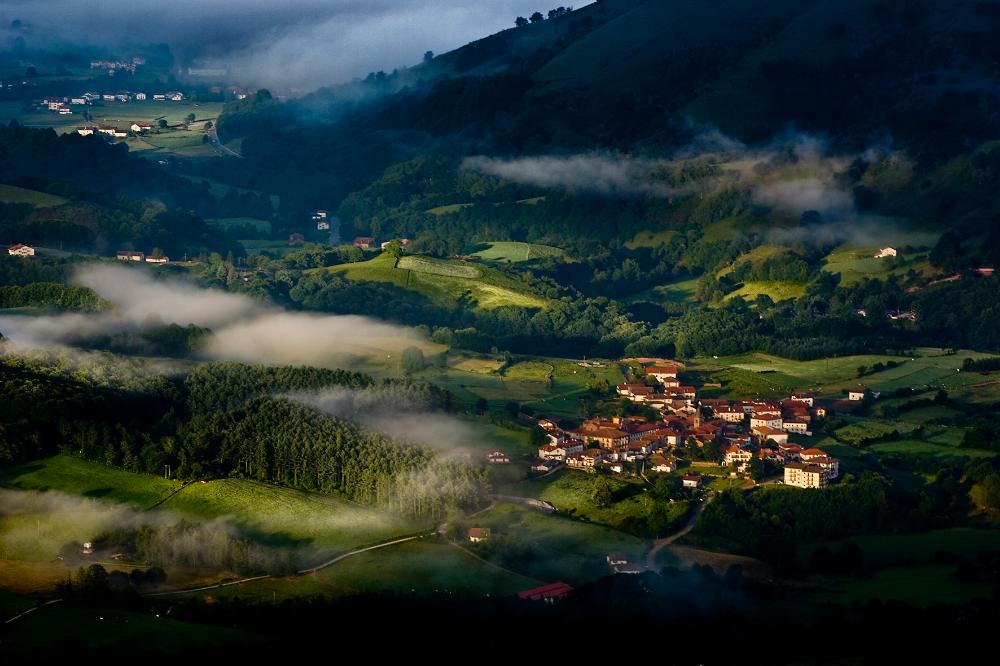 Vista aérea del pueblo de Arizkun